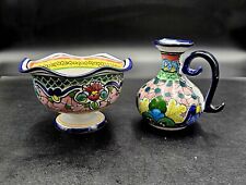 Vintage Talavera Bowl & Small Pitcher ~ Handmade ~ By Hernandez ~  Mexico picture