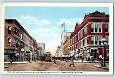 Terre Haute Indiana IN Postcard Wabash Avenue Looking West Seventh Street 1920 picture