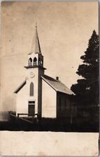 Vintage 1910s Real Photo RPPC Postcard Church Building View - Location Unknown picture