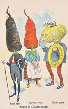VERY RARE VEGGIE PEOPLE TRADE CARD FRENCH CARD 1900's picture