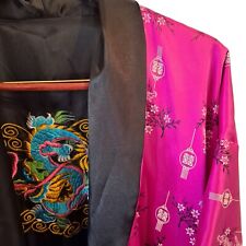 Kimono Unisex Reversable XL Dragon Embroidery Pockets Sash 48