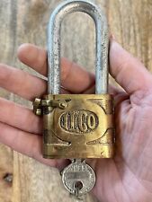 Vintage Old ILCO Long Shackle Padlock With Key Lock picture