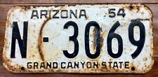 COOL, SOLID, RUSTIC 1954 1955 NAVAJO COUNTY, ARIZONA LICENSE PLATE N 3069 picture