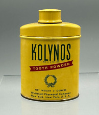 1940s Full KOLYNOS Toothpaste TOOTH POWDER TIN Vintage Advertising Dental Drug picture