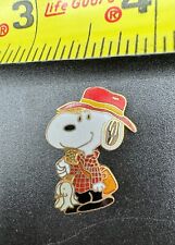 Vintage Snoopy Aviva Jewelry Pin Camping Fishing Fisherman picture