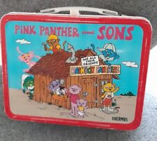 Vintage 1984 Pink Panther And Sons Metal Lunch Box no Thermos Lunchbox picture