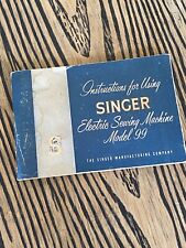 Vintage Singer Sewing Machine Instruction Manual Model 99 Print 1953 picture