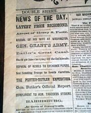 Final Months of the American Civil War 1865 Philadelphia Original Old Newspaper picture