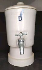 Vintage 1930's Letter D Antique Stoneware Water Dispenser Crock w/Lid Nappanee  picture