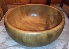 Big Vintage Exotic Wooden  Oregon Myrtlewood Hand Turned  Wood Bowl Signed  picture