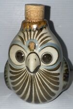 Vintage Carlos Signed Mexico Art Pottery Owl Decanter,corked Jar picture