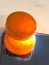 Old veined eggyolk marbled swirl amber bakelite backgammon 2 JUMBO chips 110623@ picture