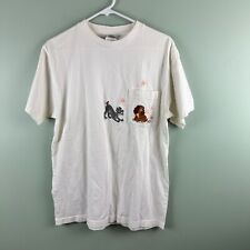 Vintage Disney Store LADY and the TRAMP Embroidered White T Shirt Size Medium picture