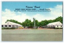 c1940 Kansas Finest Monte Carlo Motor Court Russell Kansas KS Vintage Postcard picture