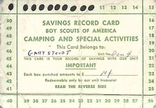 BSA Boy Scouts Savings Record Card  Camping & Special Activities Vintage Den 4 picture