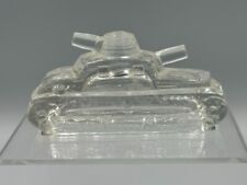 c 1945 Victory Glass ARMY TANK Two Cannon CANDY CONTAINER Vintage E&A 723 picture