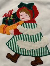 Vintage Christmas Stocking Patchwork Designs Philippines Little Girl Green Red picture