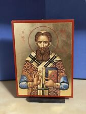 SAINT GREGORY PALAMAS,  WOODEN ICON FLAT, WITH GOLD LEAF 5x7 inch picture