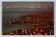Seattle WA-Washington, Aerial Olympic Mountains, Antique, Vintage Postcard picture