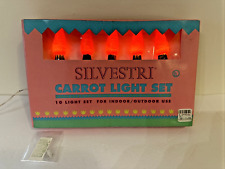 Easter Carrot String Light Set 10 Count Indoor / Outdoor Vintage Silvestri 1990 picture