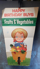 1955 Campbell's Kids Sign Grocery Store Advertising Poster FRUITS VEGETABLES picture