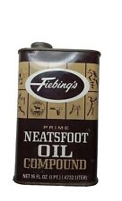 Vintage Fiebings Neatsfoot Oil Compound 16 Oz. Can 99% (Full)  Conditioner Leath picture