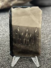 Antique Tintype Photo Occupational Men OUTDOORS Rare ninth plate outside picture
