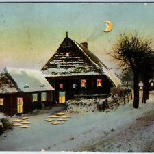 c1900s Christmas Multi Layer House Windows PC Lights Winter Homestead Snow A169 picture