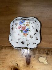 Vintage Limoges France Stamped White  Floral Trinket Box Great Condition picture