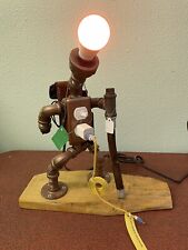 Unique Steampunk Lamp, Color Changing Lightbulb, Remote Control, Phone Charger picture