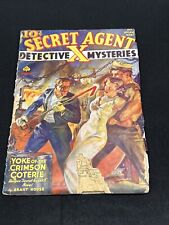 Secret Agent X March Classic Saunders Pulp Magazine Key Grail Has Chew picture