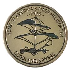 Goodland Kansas Home of America's First Helicopter Travel Souvenir Pin picture