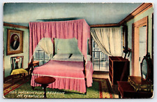 Original Old Vintage Antique Postcard George Washington's Bedroom Mt. Vernon, VA picture