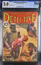 THRILLING DETECTIVE #28 (V9 #3) CGC 2.0 CLASSIC SCI-FI ROBOT PULP FEBRUARY 1934 picture