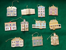 11 BING & GRONDAHL Doll Houses of America Christmas Ornament Collection Brass picture