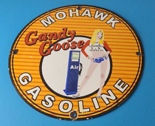 Vintage Mohawk Gasoline Sign - Goose Air Pump Gas Oil Porcelain Service Sign picture