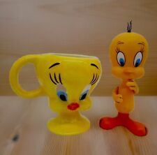 Vintage Y2K Tweety Bird Warner Bros. Looney Tunes 3D Cup Mug & Rubber Tweety picture