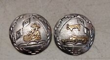 Vtg Native American Abegay Sterling Silver 925 Storyteller Earrings Gold Accent  picture