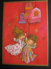 1970s vintage greeting card Hawthorne & Sommerfield CHRISTMAS Angels Ring Bells picture