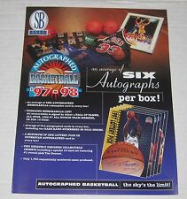 SCORE BOARD 1997-98 AUTOGRAPHED BASKETBALL NBA Cards Advertisement Promo Flyer picture