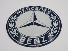 Vintage 1970s Mercedes Benz Heavyweight Metal Sign - Approx 10.6 inches in diam. picture