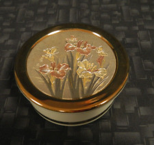 Vintage Himark Chokin Jewelry Trinket Box Porcelain 24K Gold Trim Made In Japan picture