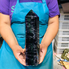 TOP7.15LB Natural Colourful Fluorite Obelisk Quartz Crystal Tower Point Healing picture