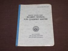  VINTAGE 1954 US UNITED STATES NAVY SECURITY FOR CLASSIFIED MATTER  BOOK picture
