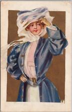 1907 PRETTY LADY Postcard Fashion / Message Mentions Football & Baseball Games picture