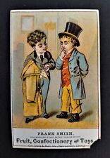 1880 antique FRANK SMITH new london ct FRUIT CONFECTIONERY TOYS trade card ad  picture