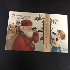 Ellen H.Clapsaddle. Father Noël. Father Christmas. Santa Claus Telephone 1908 picture