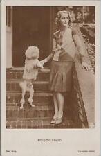 RPPC Postcard Brigitte Helm Holding Paw Giant Poodle picture