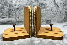 Wood Bookends Set Pair Home Decor picture