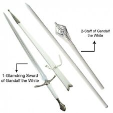 Glamdring White Sword with scabbard & Staff of Gandalf the White Lord of Rings picture